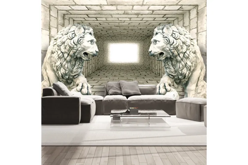 Fototapet Chamber Of Lions 100x70 - Artgeist sp. z o. o. — Artgeist sp. z o. o.