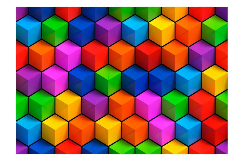 Fototapet Colorful Geometric Boxes 300x210 - Artgeist sp. z o. o. — Artgeist sp. z o. o.