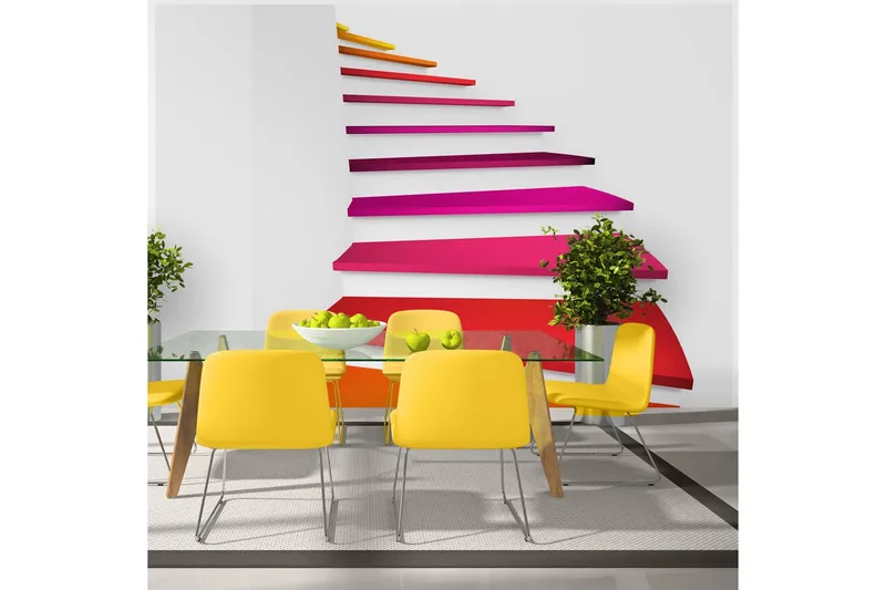 Fototapet Colorful Stairs 150x105 - Artgeist sp. z o. o. — Artgeist sp. z o. o.