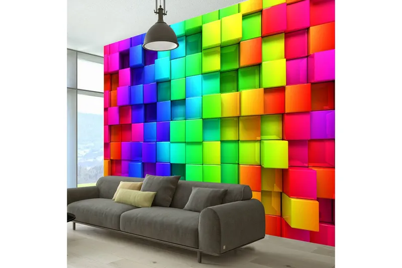 Fototapet Colourful Cubes 200x140 - Artgeist sp. z o. o. — Artgeist sp. z o. o.
