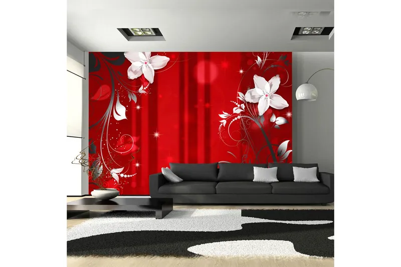 Fototapet Flowering Scarlet 150x105 - Artgeist sp. z o. o. — Artgeist sp. z o. o.