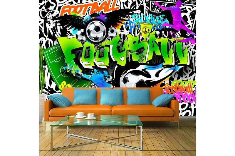Fototapet Football Graffiti 100x70 - Artgeist sp. z o. o. — Artgeist sp. z o. o.