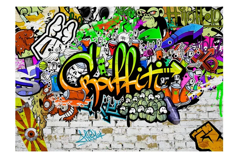 Fototapet Graffiti On The Wall 100x70 - Artgeist sp. z o. o. — Artgeist sp. z o. o.