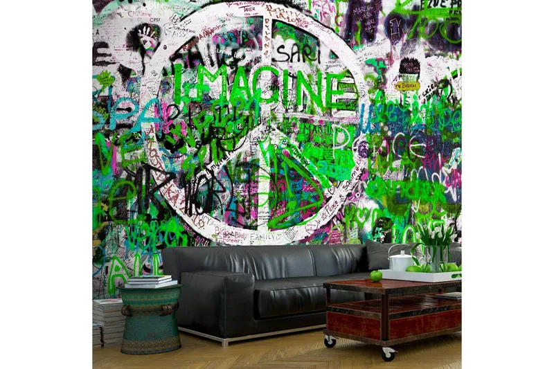 Fototapet Green Graffiti 400x280 - Artgeist sp. z o. o. — Artgeist sp. z o. o.
