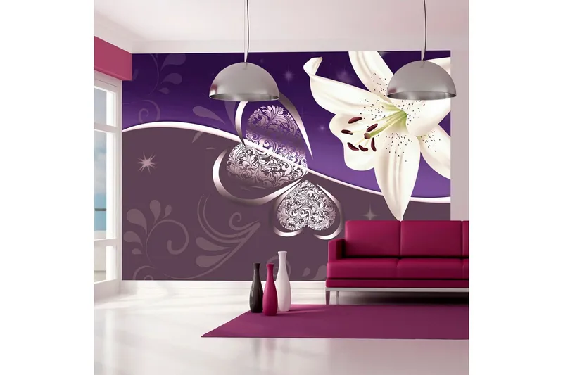 Fototapet Lily In Shades Of Violet 100x70 - Artgeist sp. z o. o. — Artgeist sp. z o. o.