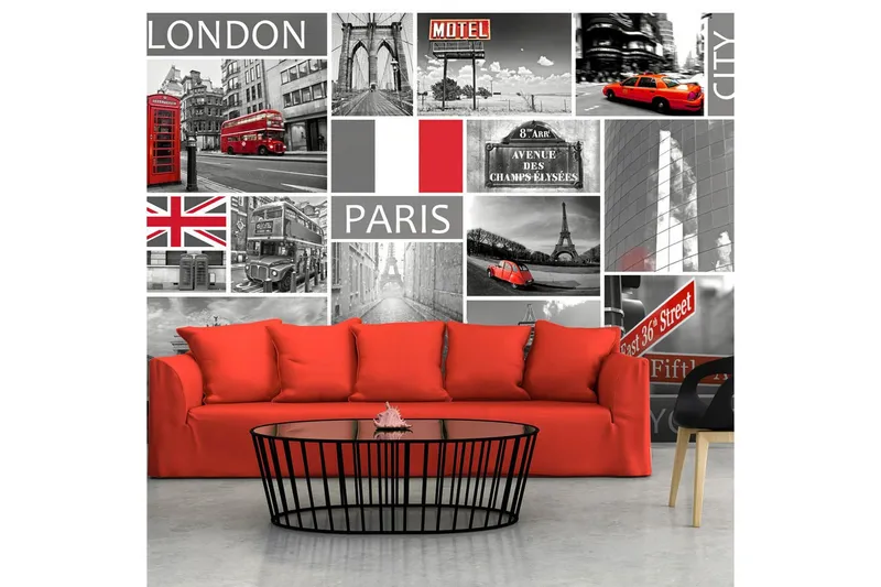Fototapet London Paris Berlin New York 100x70 - Artgeist sp. z o. o. — Artgeist sp. z o. o.