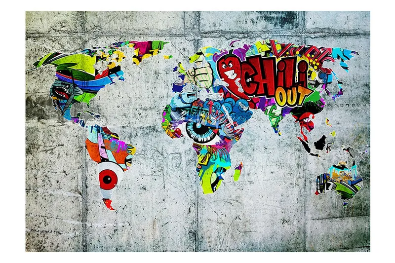 Fototapet Map Graffiti 400x280 - Artgeist sp. z o. o. — Artgeist sp. z o. o.