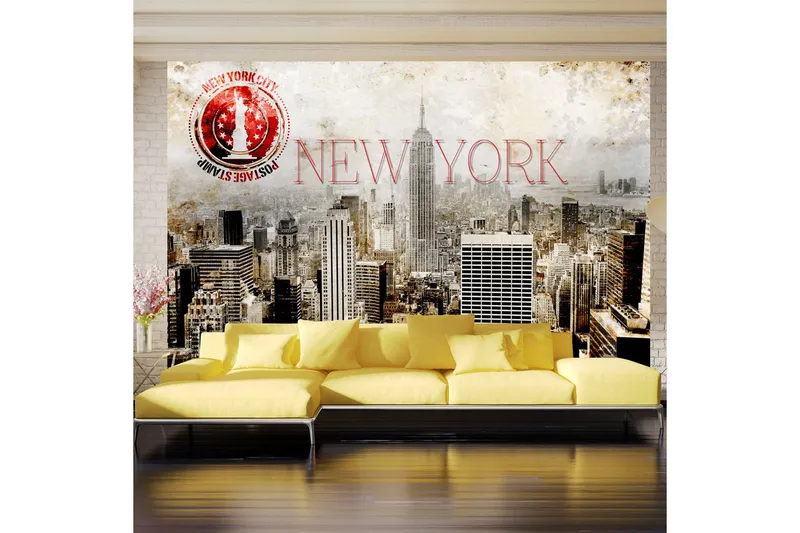 Fototapet New York Post Age Stamp 150x105 - Artgeist sp. z o. o. — Artgeist sp. z o. o.