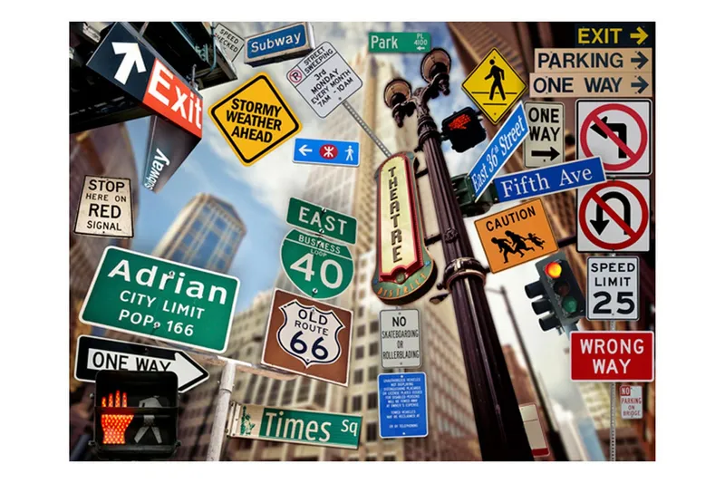 Fototapet New York Signposts 350x270 - Artgeist sp. z o. o. — Artgeist sp. z o. o.