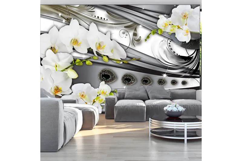 Fototapet Orchids & Jewelry 200x140 - Artgeist sp. z o. o. — Artgeist sp. z o. o.