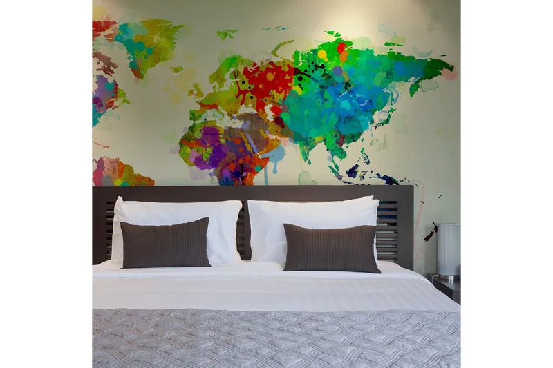 Fototapet Paint Splashes Map Of The World 400x309 - Artgeist sp. z o. o. — Artgeist sp. z o. o.