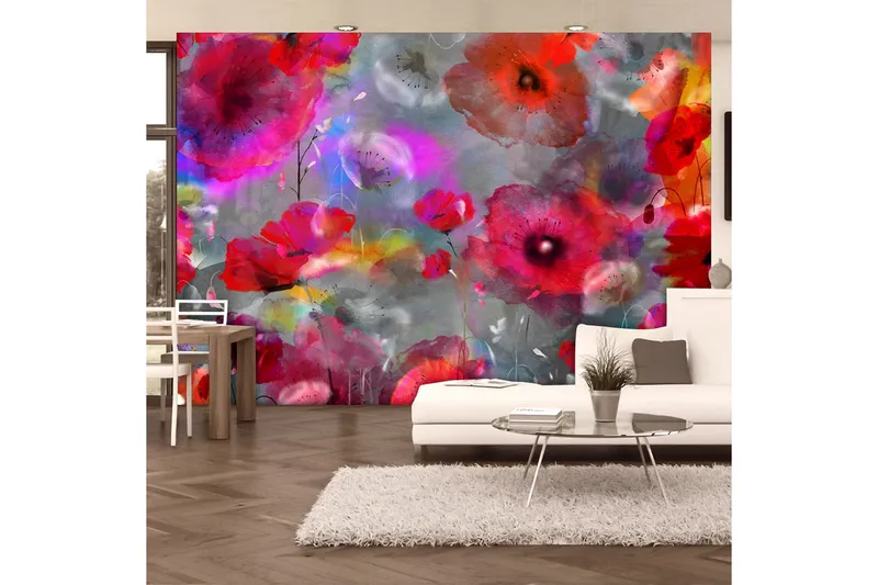 Fototapet Painted Poppies 250x175 - Artgeist sp. z o. o. — Artgeist sp. z o. o.