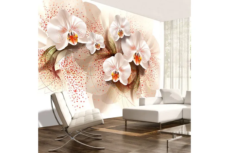 Fototapet Pale Yellow Orchids 100x70 - Artgeist sp. z o. o. — Artgeist sp. z o. o.