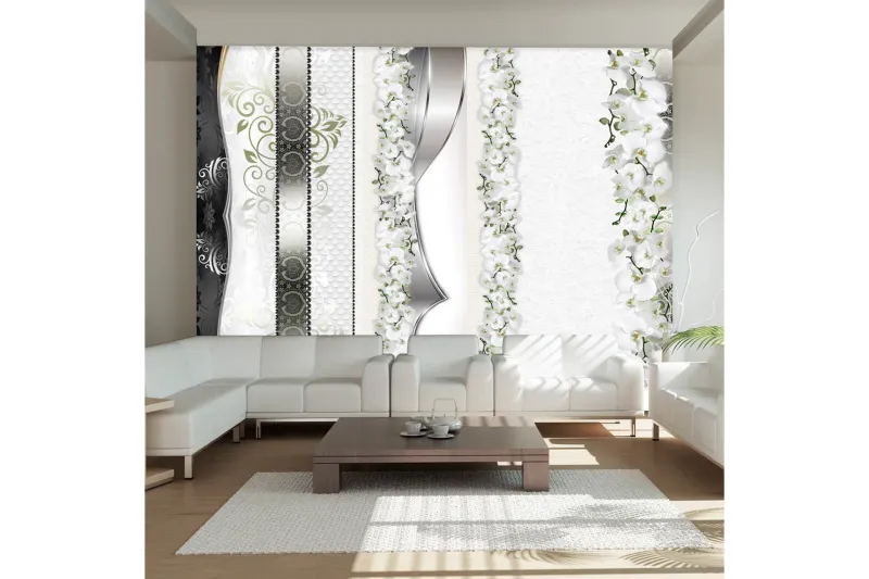 Fototapet Parade Of Orchids In Shades Of Gray 250x175 - Artgeist sp. z o. o. — Artgeist sp. z o. o.