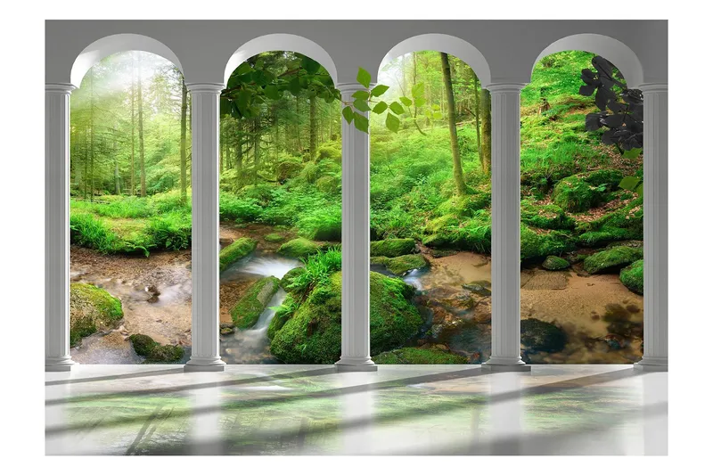 Fototapet Pillars And Forest 250x175 - Artgeist sp. z o. o. — Artgeist sp. z o. o.