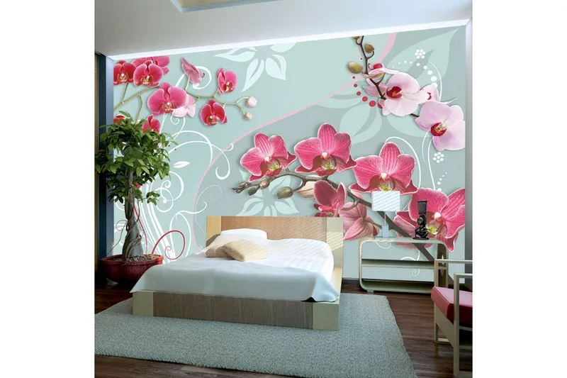 Fototapet Pink Orchids Variation II 400x280 - Artgeist sp. z o. o. — Artgeist sp. z o. o.