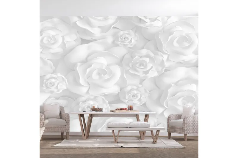 Fototapet Plaster Flowers 150x105 - Artgeist sp. z o. o. — Artgeist sp. z o. o.
