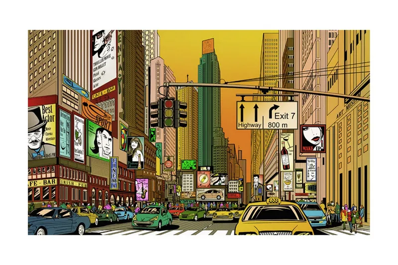 Fototapet Pulserande Stad NY 450x270 - Artgeist sp. z o. o. — Artgeist sp. z o. o.