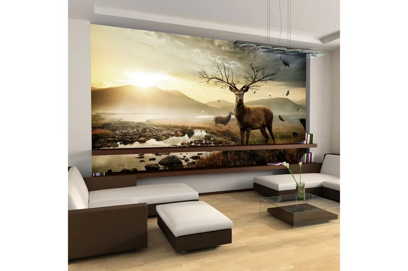 Fototapet Rådjur Med Fjällbäck 450x270 - Artgeist sp. z o. o. — Artgeist sp. z o. o.