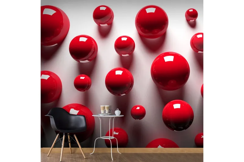 Fototapet Red Balls 150x105 - Artgeist sp. z o. o. — Artgeist sp. z o. o.