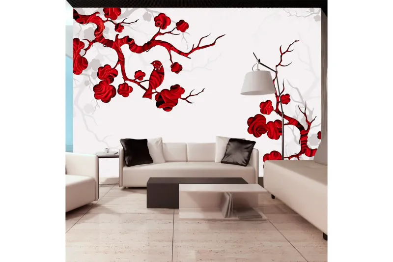 Fototapet Red Bush 250x175 - Artgeist sp. z o. o. — Artgeist sp. z o. o.