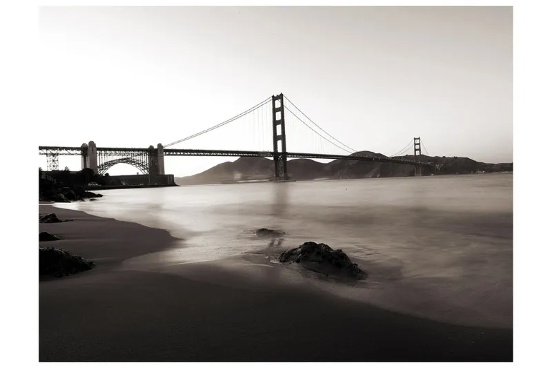 Fototapet San Francisco Golden Gate Bridge B&W 250x193 - Artgeist sp. z o. o. — Artgeist sp. z o. o.