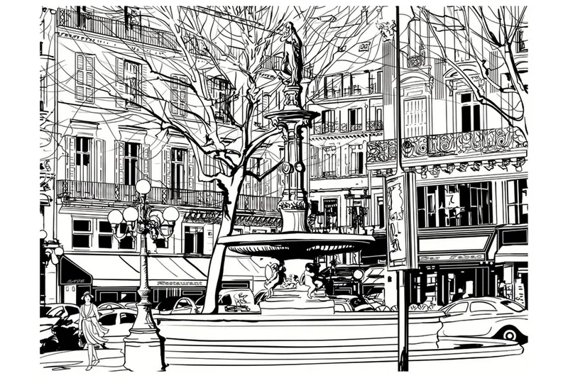 Fototapet Sketch Of Parisian Fountain 250x193 - Artgeist sp. z o. o. — Artgeist sp. z o. o.