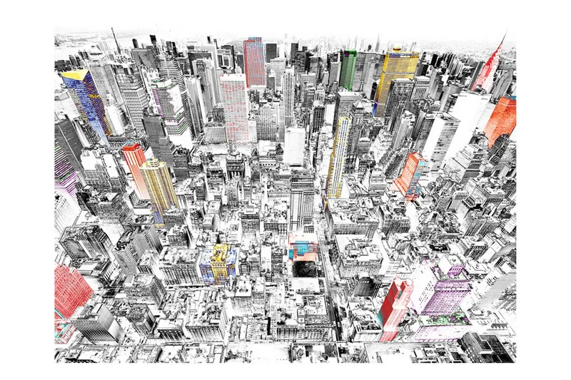 Fototapet Skiss Över New York 200x154 - Artgeist sp. z o. o. — Artgeist sp. z o. o.