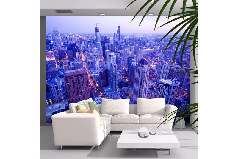 Fototapet Skygga Lampor Vid Skymning Chicago 250x193 - Artgeist sp. z o. o. — Artgeist sp. z o. o.