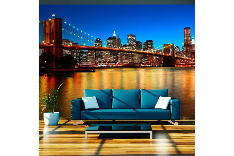 Fototapet Skymning Över Brooklyn Bridge 350x270 - Artgeist sp. z o. o. — Artgeist sp. z o. o.