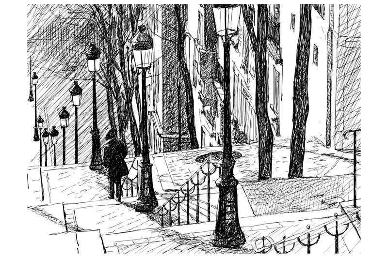 Fototapet Stairs Montmartre 400x309 - Artgeist sp. z o. o. — Artgeist sp. z o. o.