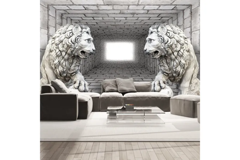 Fototapet Stone Lions 350x245 - Artgeist sp. z o. o. — Artgeist sp. z o. o.