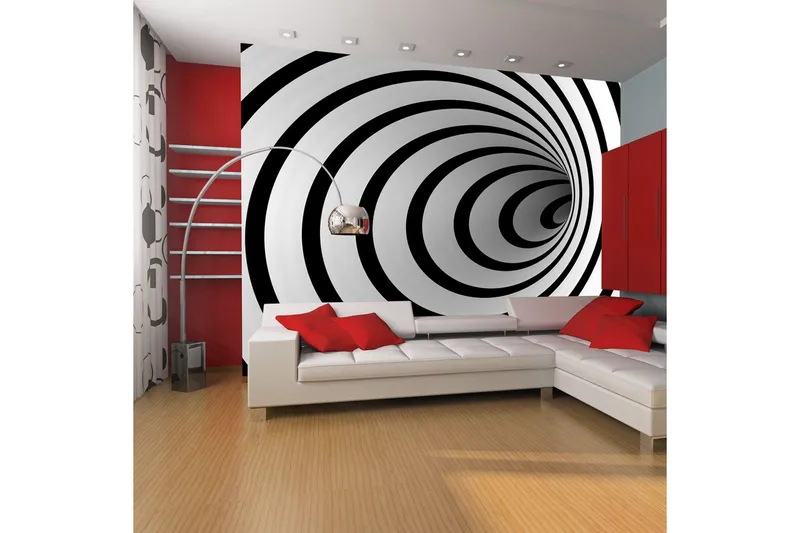 Fototapet Svart Och Vitt 3D Tunnel 300x231 - Artgeist sp. z o. o. — Artgeist sp. z o. o.