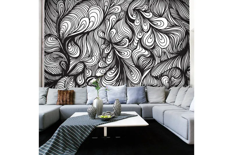 Fototapet Svart Och Vitt Retrostil 200x154 - Artgeist sp. z o. o. — Artgeist sp. z o. o.