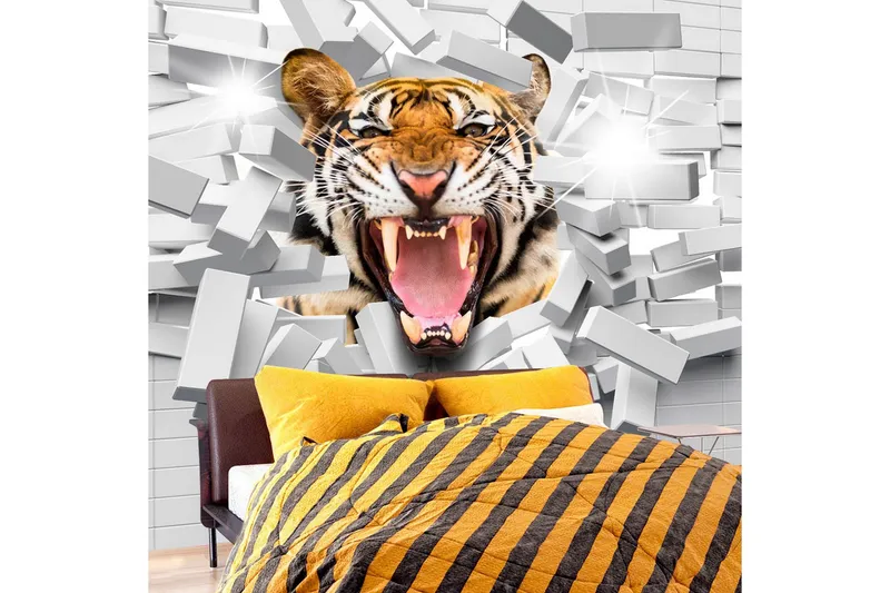 Fototapet Tiger Jump 300x210 - Artgeist sp. z o. o. — Artgeist sp. z o. o.
