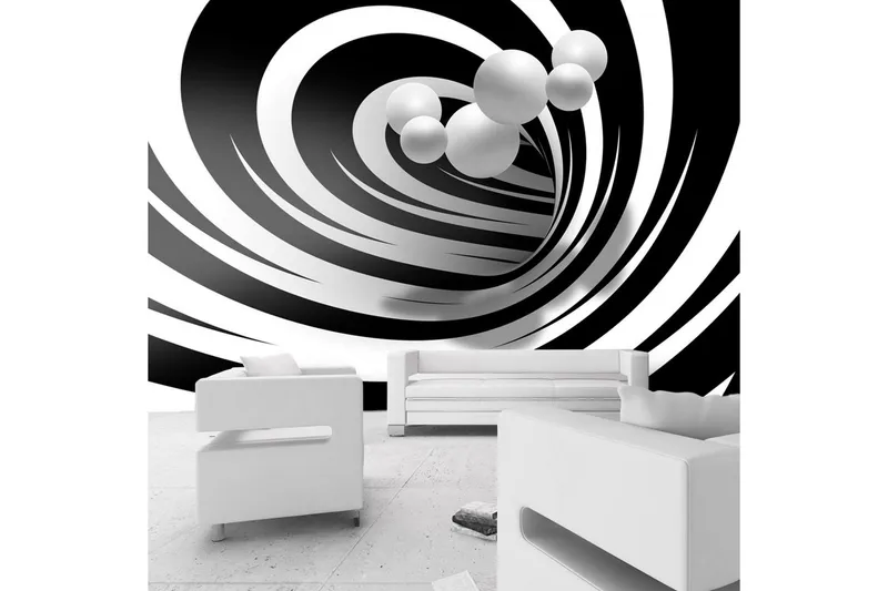 Fototapet Twisted In Black & White 150x105 - Artgeist sp. z o. o. — Artgeist sp. z o. o.