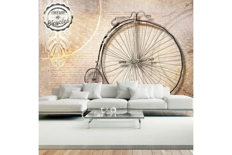 Fototapet Vintage Bicycles Sepia 200x140 - Artgeist sp. z o. o. — Artgeist sp. z o. o.