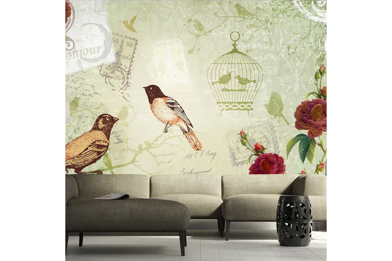 Fototapet Vintage Birds 350x245 - Artgeist sp. z o. o. — Artgeist sp. z o. o.