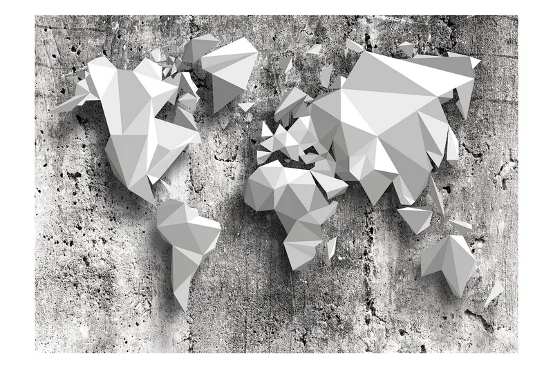 Fototapet World Map Origami 200x140 - Artgeist sp. z o. o. — Artgeist sp. z o. o.
