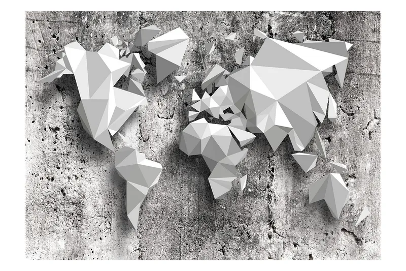 Fototapet World Map Origami 400x280 - Artgeist sp. z o. o. — Artgeist sp. z o. o.