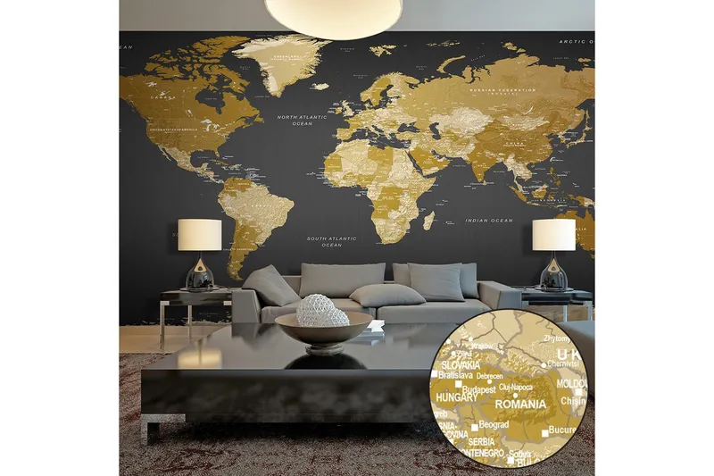 Fototapet XXL World Map Modern Geography II 500x280 - Artgeist sp. z o. o. — Artgeist sp. z o. o.