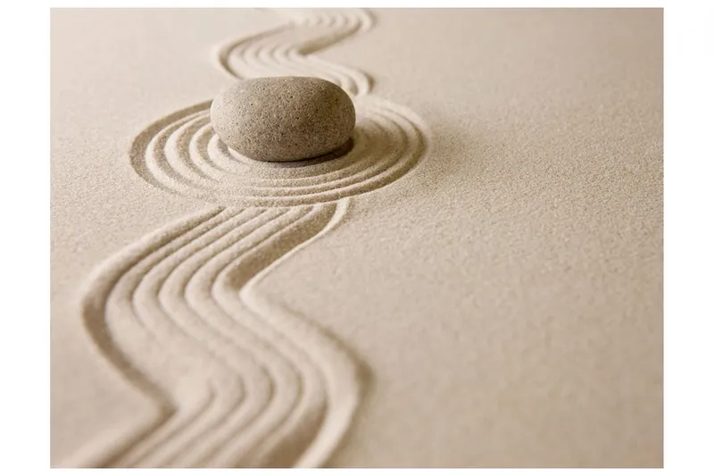 Fototapet Zen Sand Trädgård 400x309 - Artgeist sp. z o. o. — Artgeist sp. z o. o.