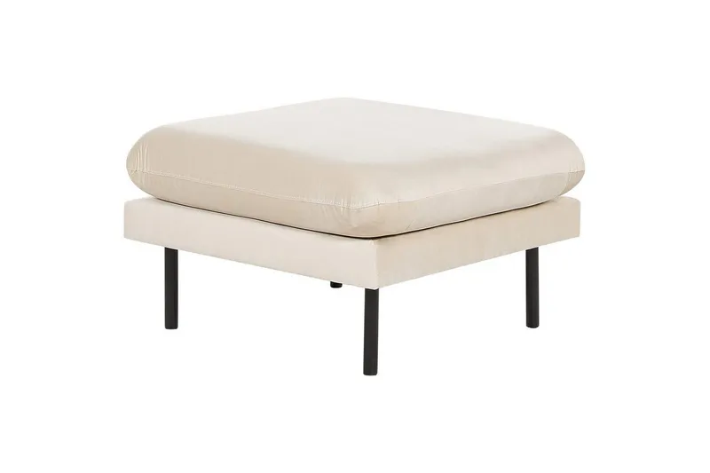 Fotpall Vinterbro Ljusbeige/svart, Sammet - Ljusbeige/svart, Sammet — Ljusbeige/svart, Sammet