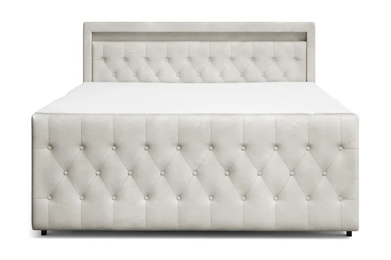 Franco light Komplett Sängpaket med förvaring LED-belysning 180x200 cm - Beige — Cloud47