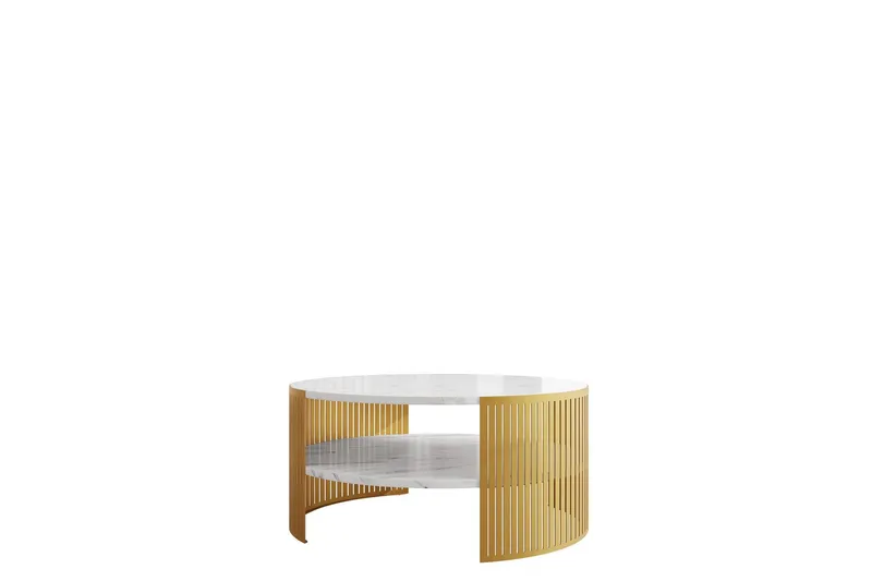 Friend Soffbord 75 cm - Guld/Vit (Art.nr 3067753) — Guld/Vit