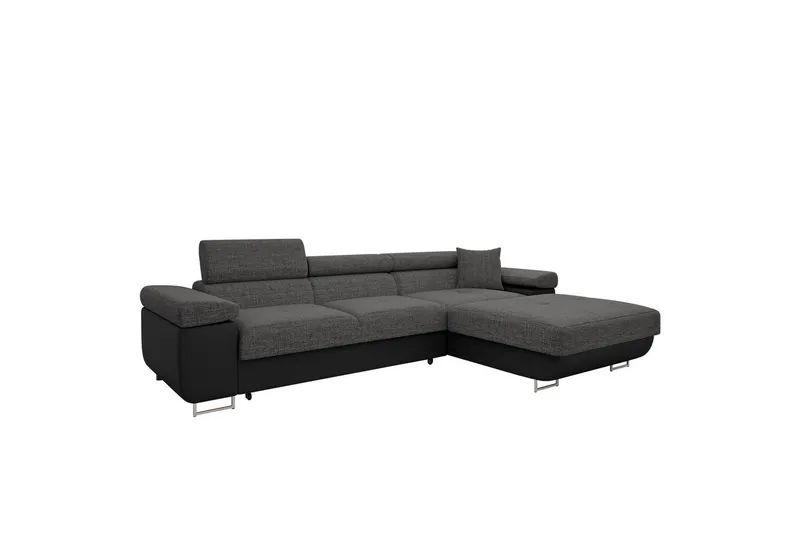 Gabina Soffa med Divan 3-sits - Grå/Svart (Art.nr 3069163) — Grå/Svart