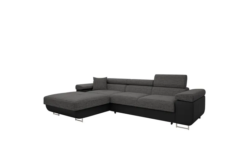 Gabina Soffa med Divan 3-sits - Grå/Svart (Art.nr 3068926) — Grå/Svart