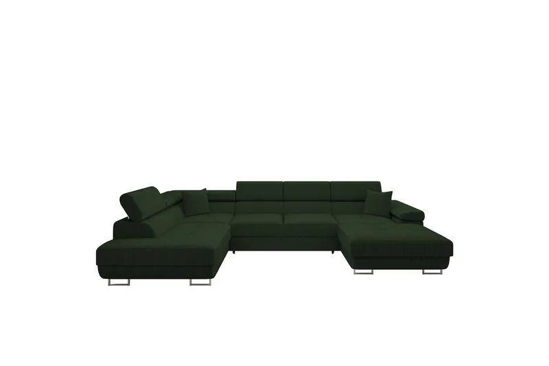 Gabina Soffa med Divan och Schäslong 4-sits - Grön (Art.nr 3069244) — Grön
