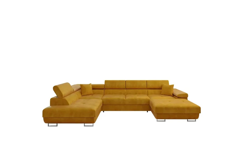 Gabina Soffa med Divan och Schäslong 4-sits - Gul (Art.nr 3069208) — Gul