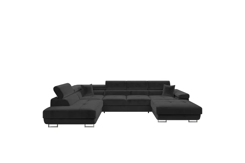 Gabina Soffa med Divan och Schäslong 4-sits - Svart (Art.nr 3068961) — Svart